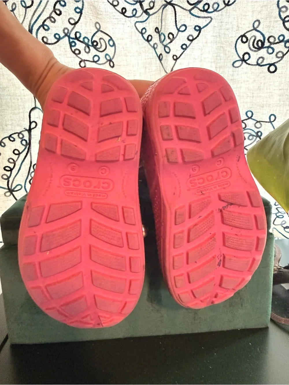 CROCS Kids' Hot Pink Glitter Handle Rain Boots